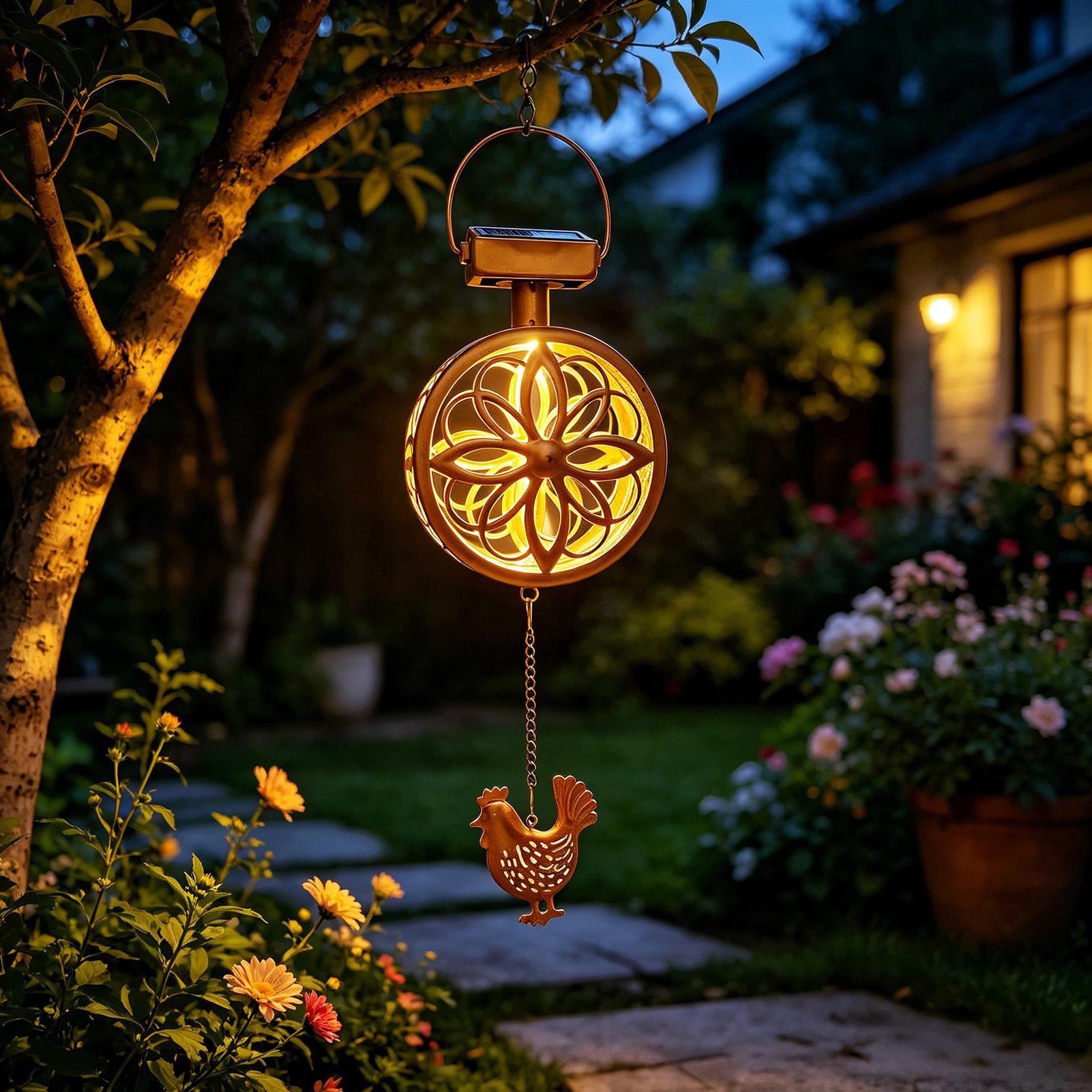 Outdoor Lighting Pendant - Lámpara colgante solar para exteriores, campana