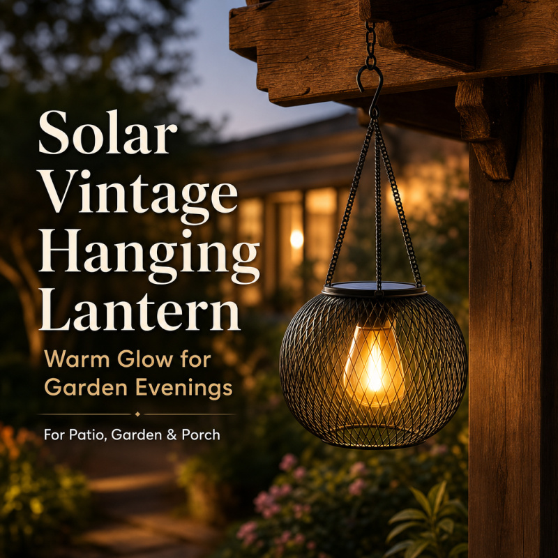 Photocell Outdoor Lighting - Lámpara LED Solar Colgante para Exterior,