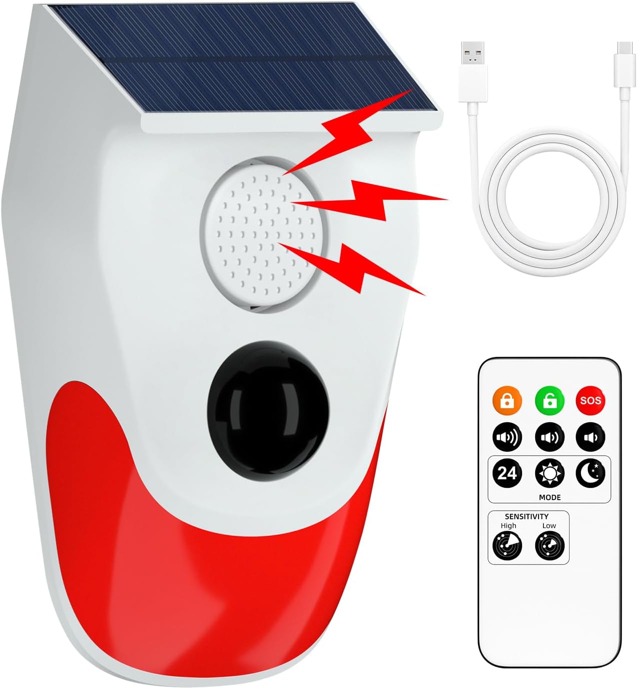 Outdoor Lighting With Motion Sensor - Alarma Solar para exteriores con Sensor