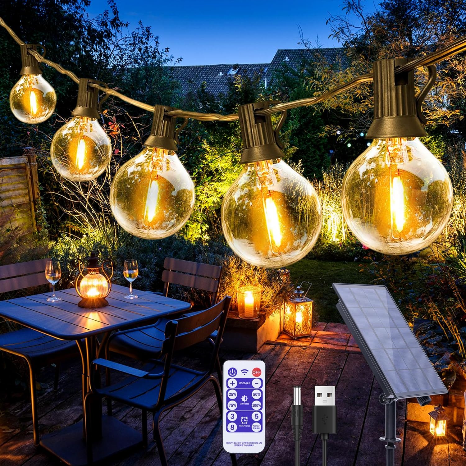 String Light Bistro - Guirnaldas de luces alimentadas por energía