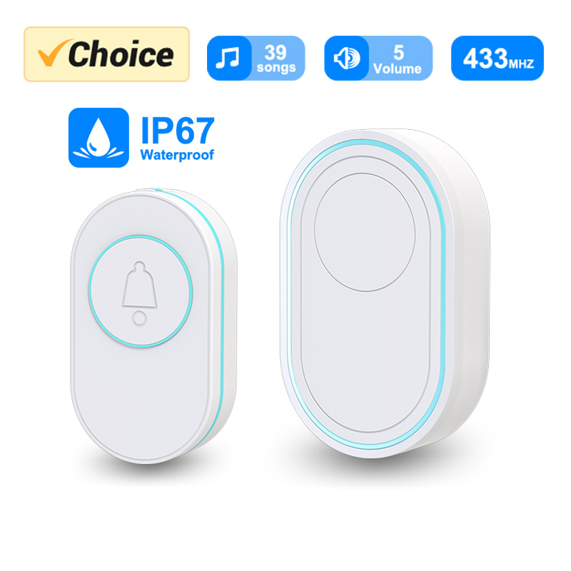 Outdoor Lighting Switch - Timbre inalámbrico IP67, resistente al agua,