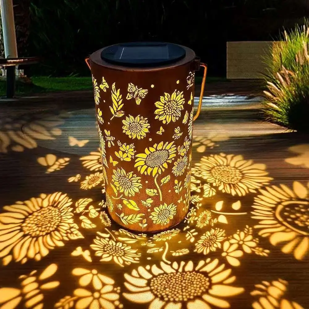 Outdoor Lighting And Decor - Lámpara Solar de Girasol para Jardín,