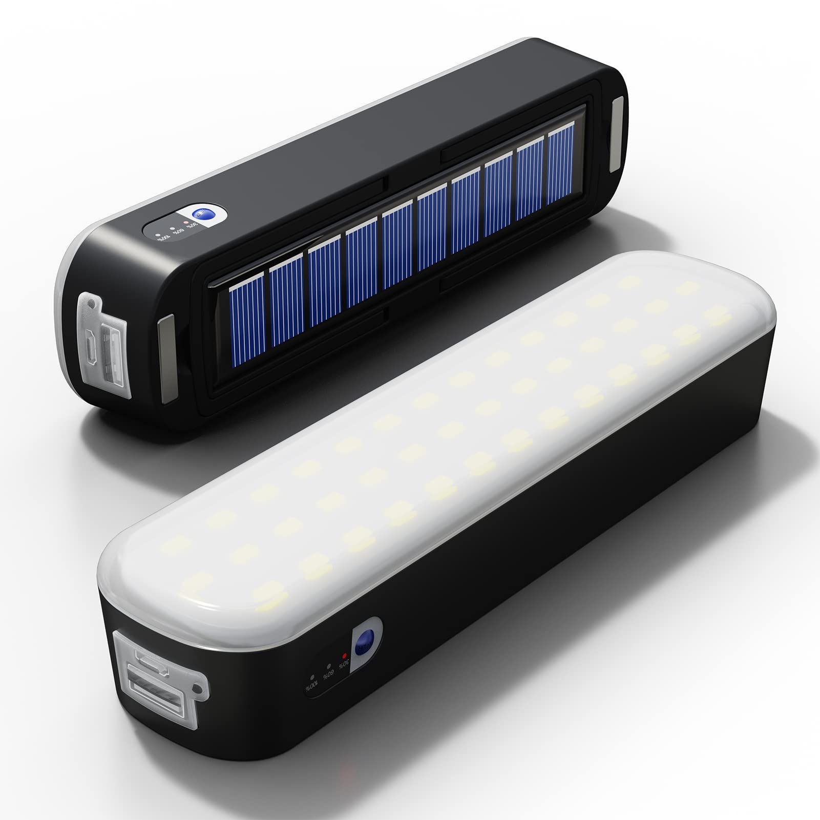 Outdoor Lighting On Fence - Linterna Solar recargable para acampar, Banco