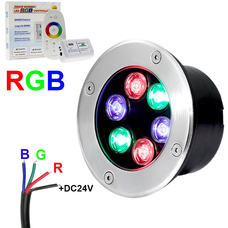 Outdoor Lighting Underground Wiring - Luz LED subterránea RGB de 4