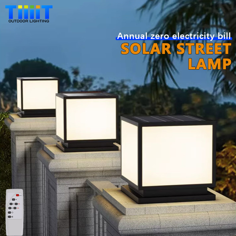 Outdoor Lighting On Fence - Lámpara Solar LED para Exteriores, Impermeable,