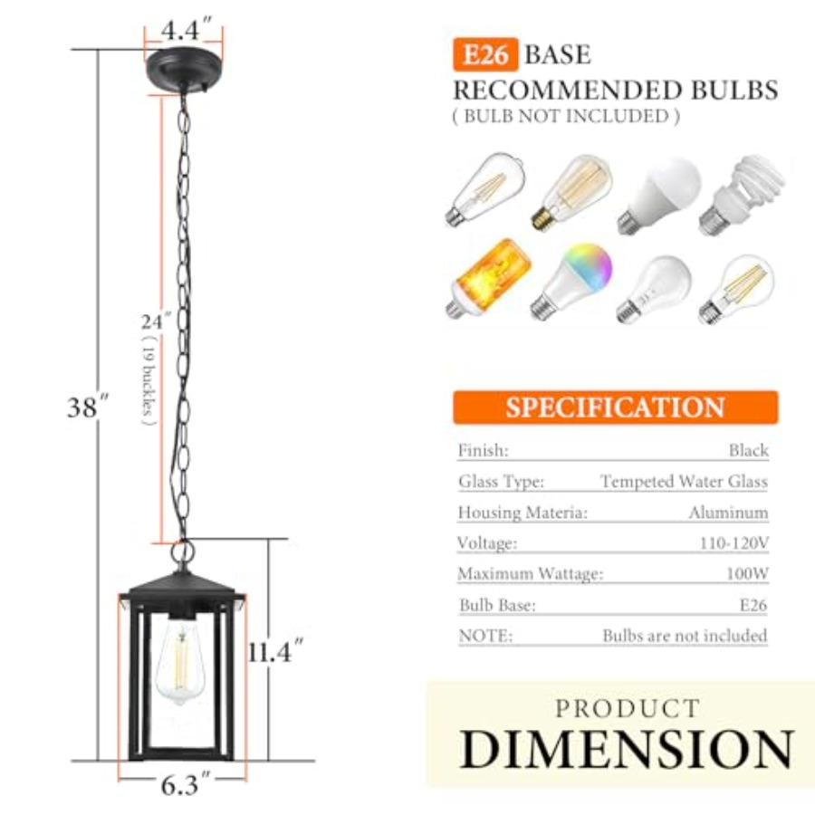 Lámparas Colgantes para Exteri - Outdoor Lighting Pendant reseña y precio