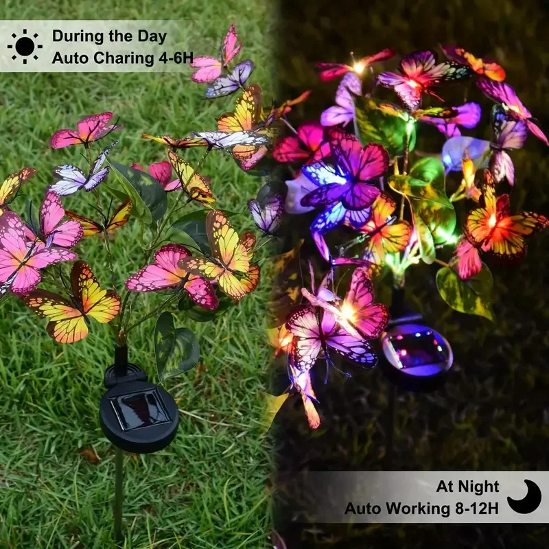 Luces LED solares de mariposa  - Photocell Outdoor Lighting reseña y precio