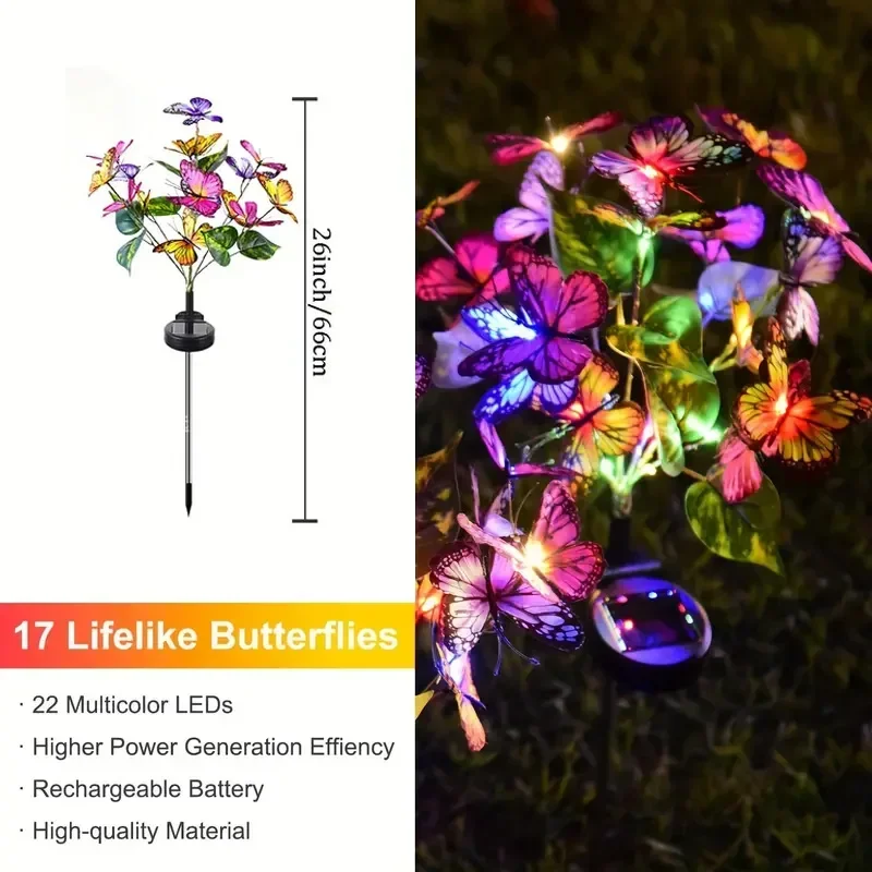 Luces LED solares de mariposa  - Photocell Outdoor Lighting reseña y precio