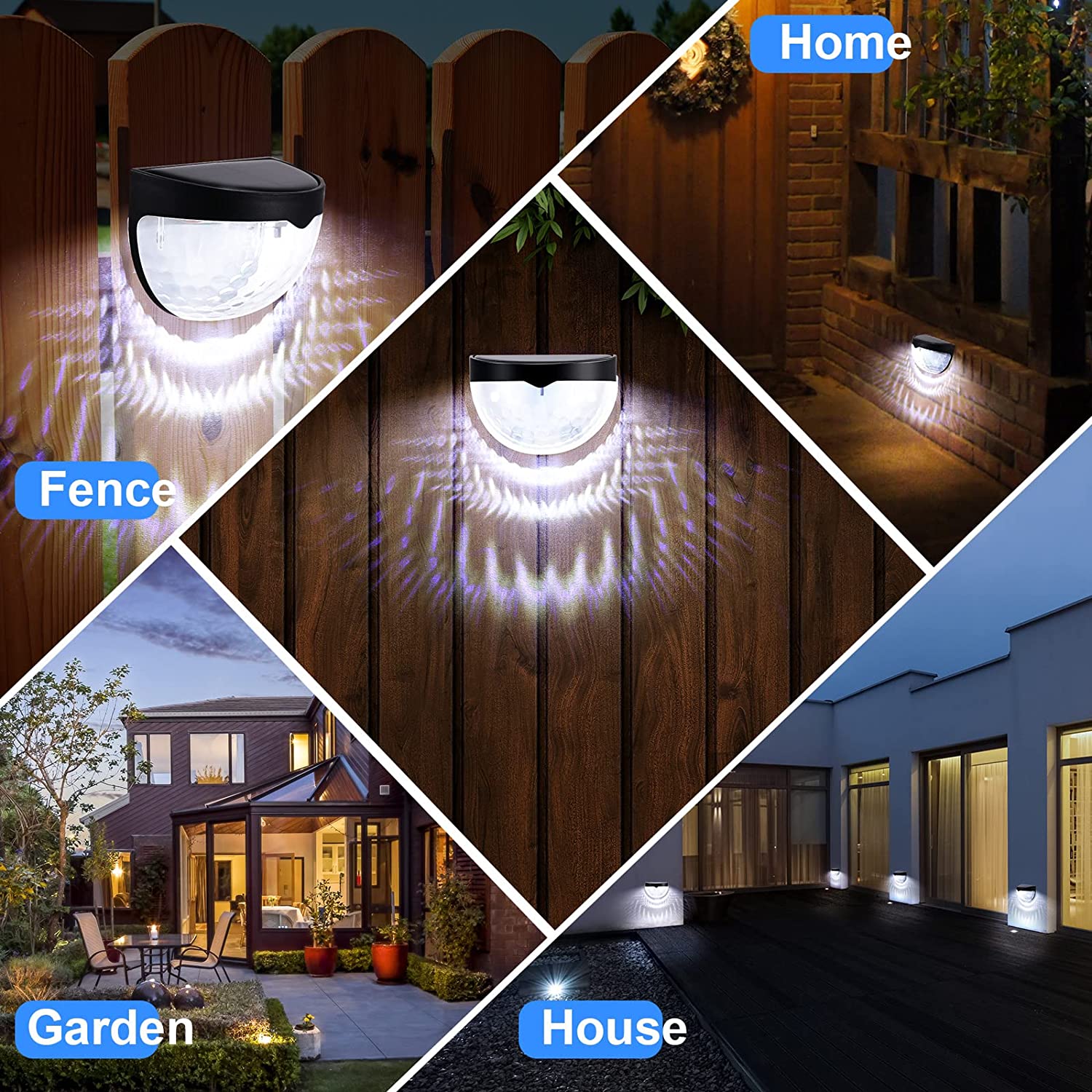 Luces LED solares para valla,  - Outdoor Lighting On Fence reseña y precio