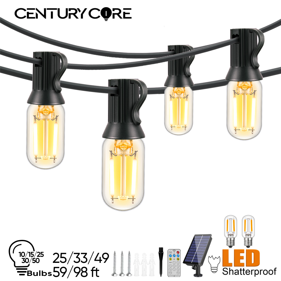 Guirnaldas de luces alimentada - String Light Bistro reseña y precio