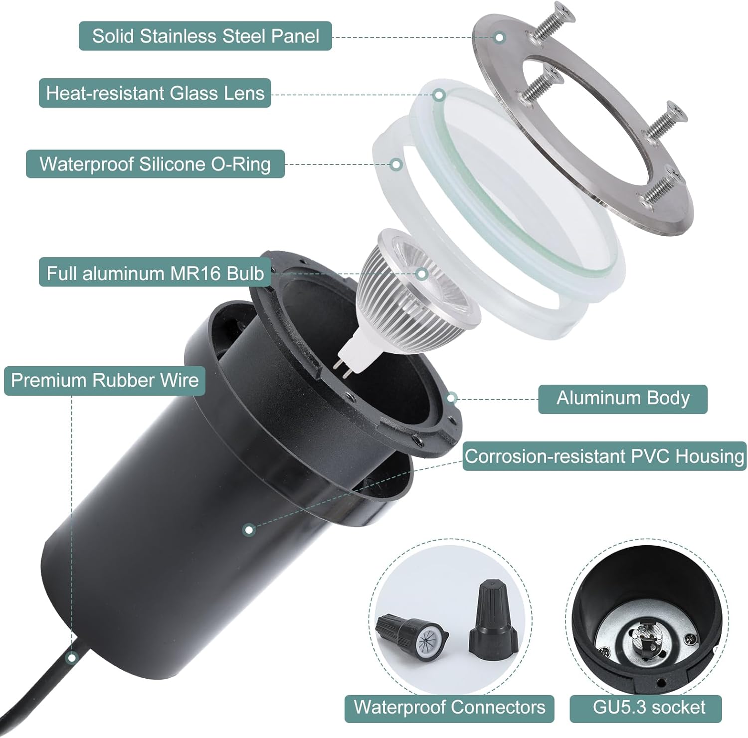 Paquete de 6 luces LED de pozo - Outdoor Lighting Underground Wiring reseña y precio