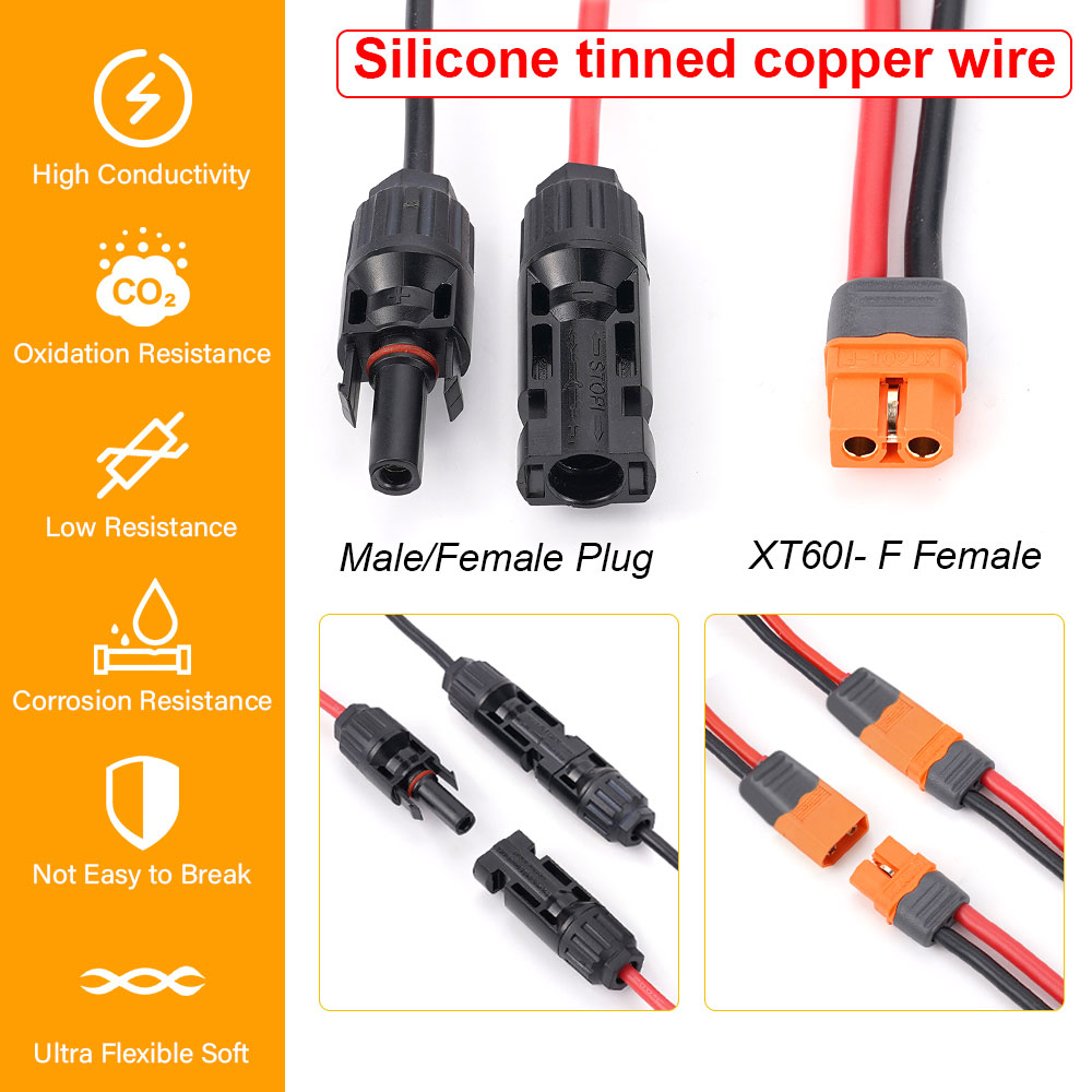 Cable de carga Solar Xt60 adap - Outdoor Lighting Extension Cable reseña y precio