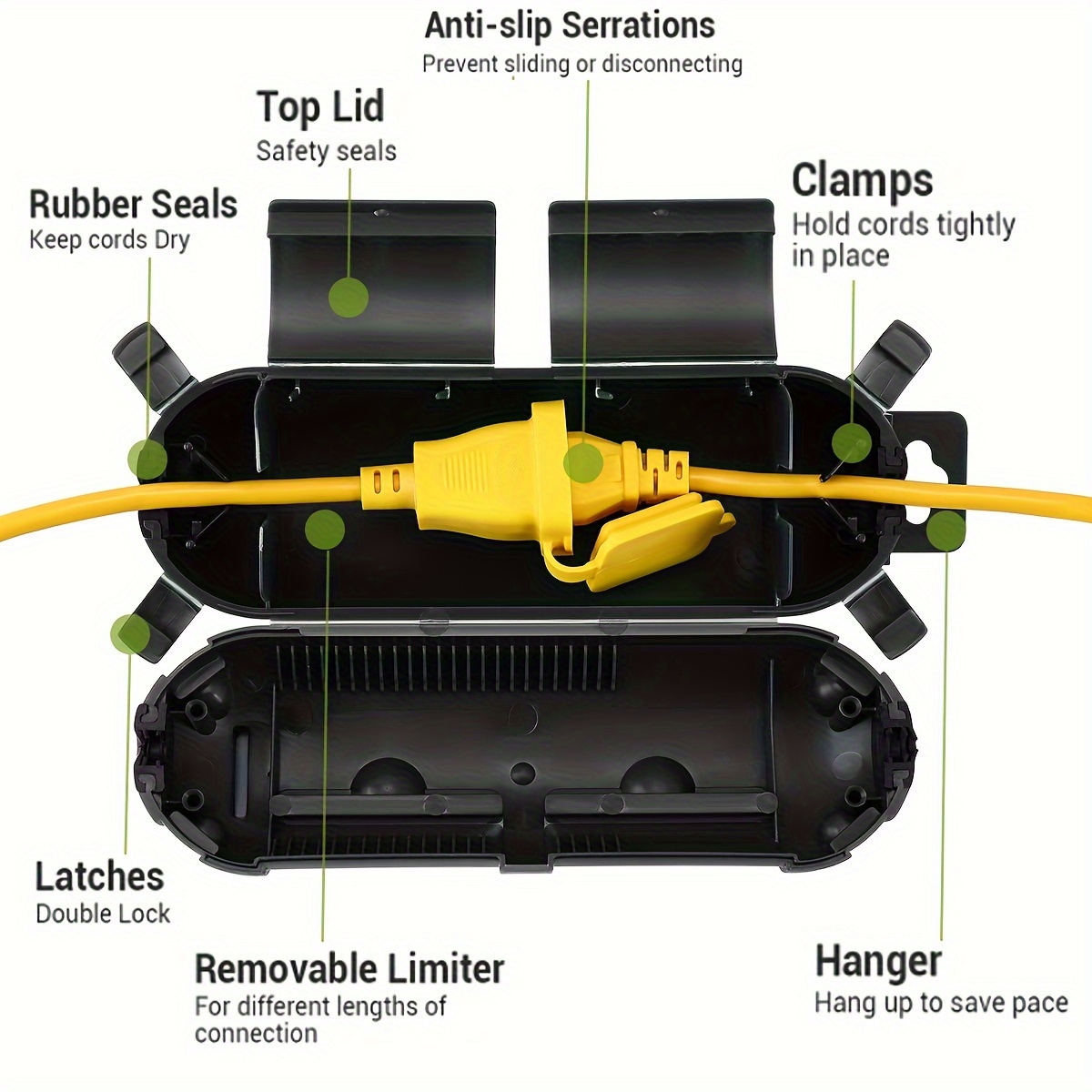 Cubierta protectora de segurid - Outdoor Lighting Extension Cable reseña y precio
