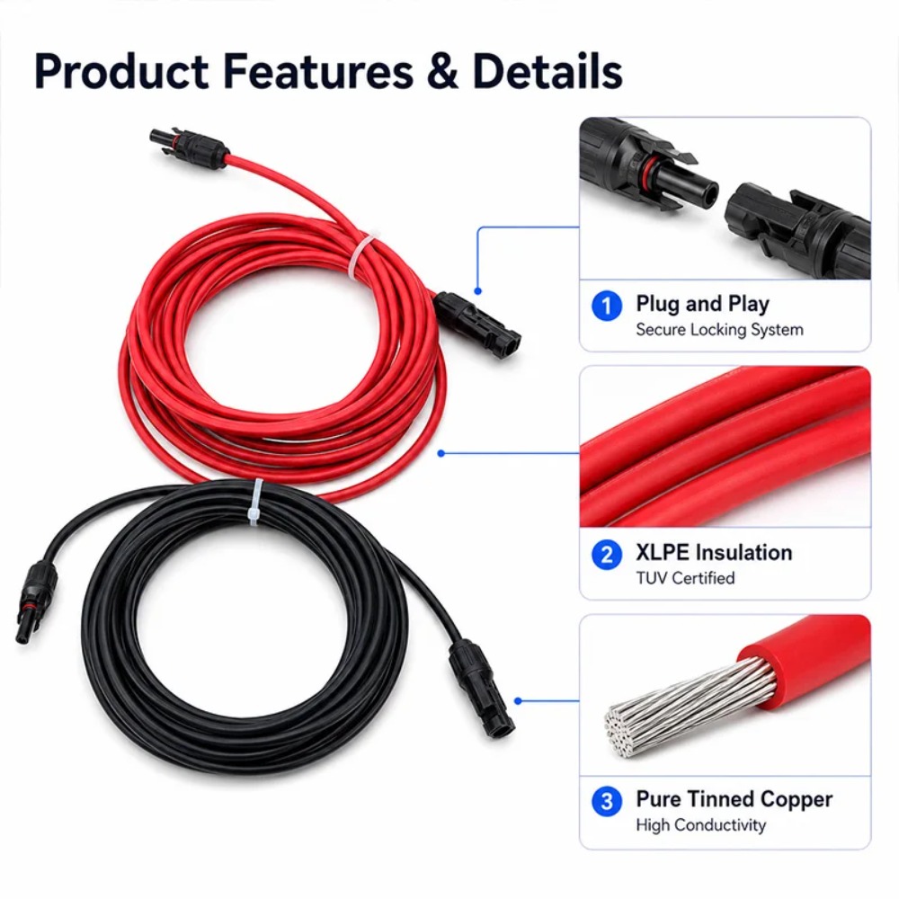 Cable de Extensión Solar de 1- - Outdoor Lighting Extension Cable reseña y precio