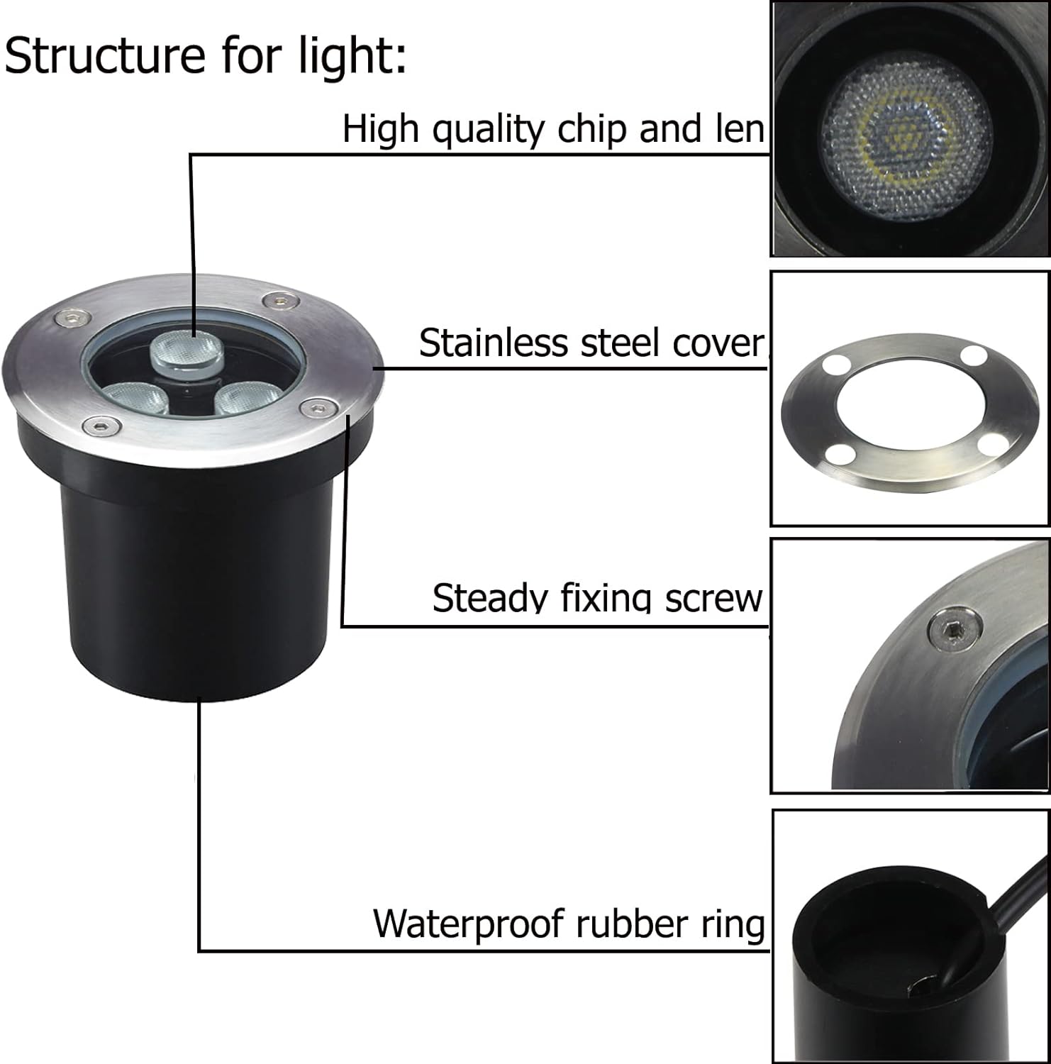 Paquete de 4 luces para exteri - Outdoor Lighting Underground Wiring reseña y precio