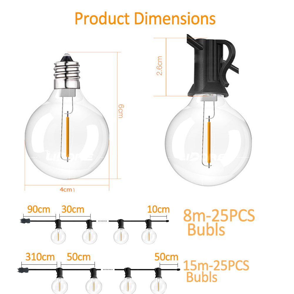 Guirnalda de Luces G40 de 8M/1 - String Light Bistro reseña y precio
