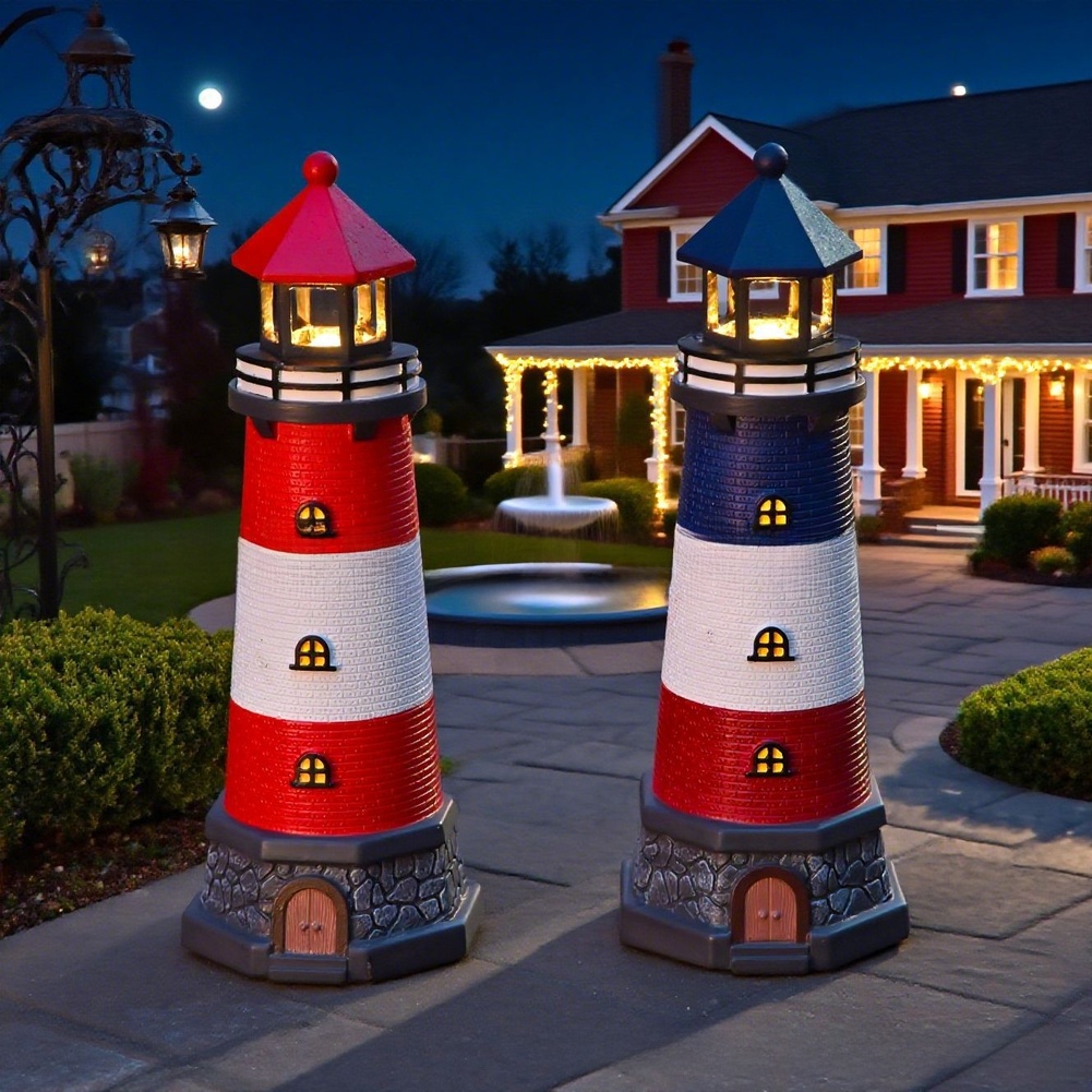 Farol de Resina Azul y Rojo co - Outdoor Lighting Mediterranean Style reseña y precio