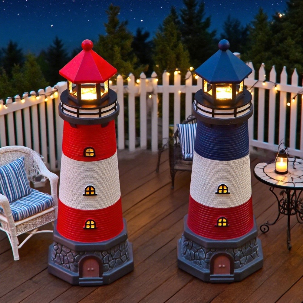 Farol de Resina Azul y Rojo co - Outdoor Lighting Mediterranean Style reseña y precio