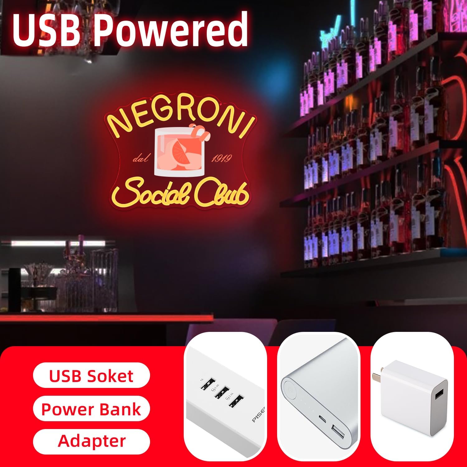 Letrero LED de Neón Negroni So - Outdoor Lighting And Decor reseña y precio